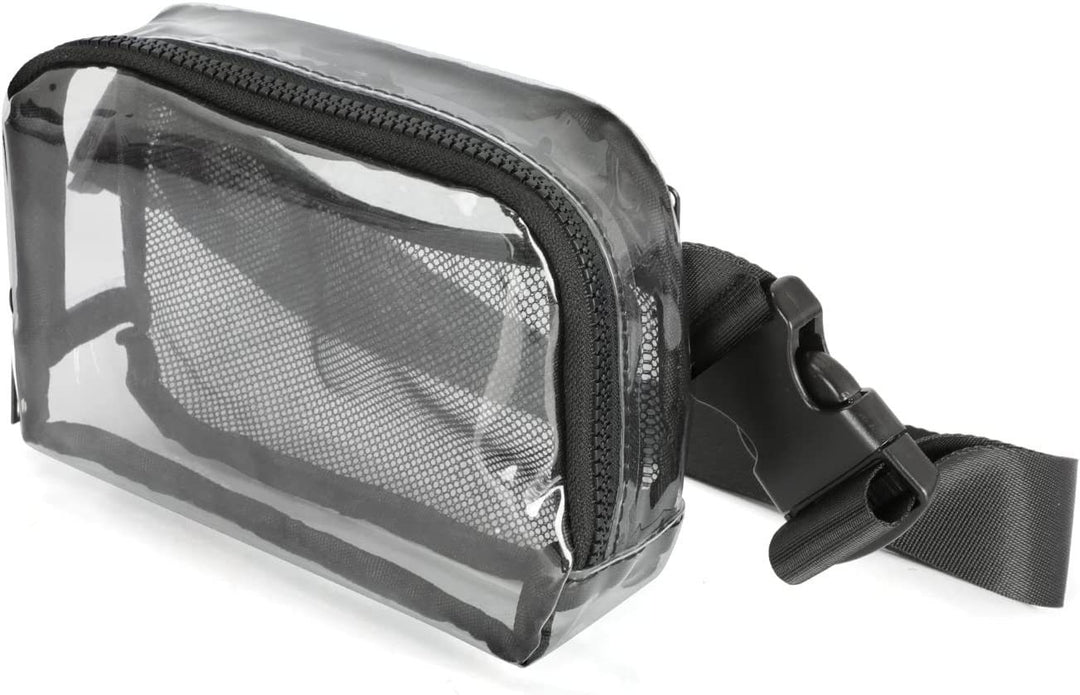 Transparent shoulder bag with mesh side pockets Stornfield