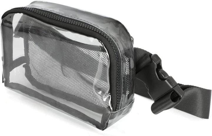 Transparent shoulder bag with mesh side pockets Stornfield