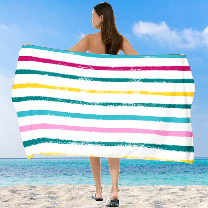 XXL Beach blanket with colorful stripe pattern Stornfield