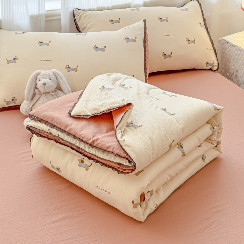 Floral Patterned Quilted Bedspread