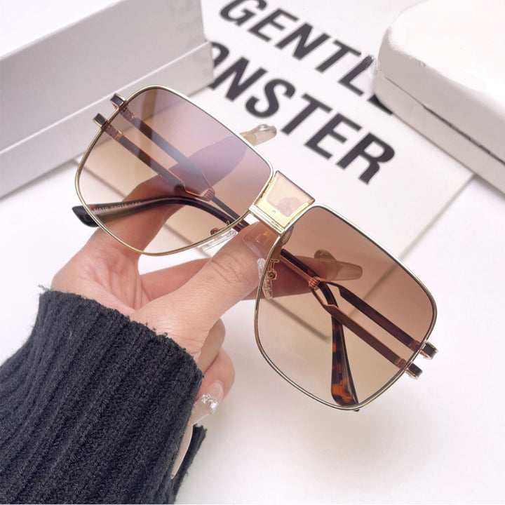 Women modern square sunglasses with elegant metal frame Stornfield