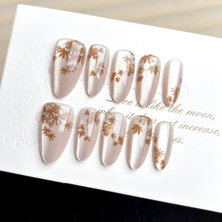 Autumn-Inspired Decorative Press-On Nail Set