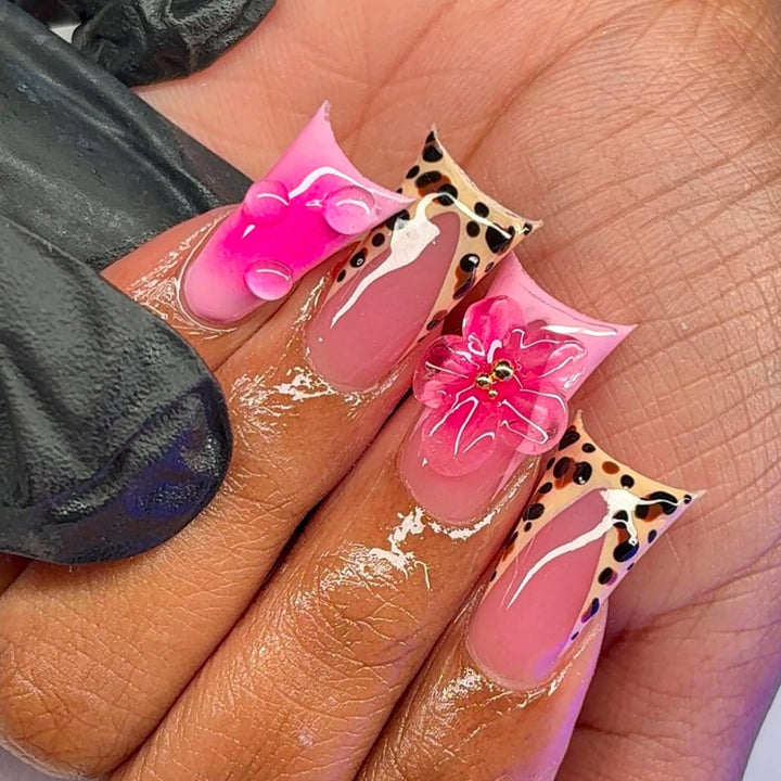 Floral and Animal Print Press-On Nail Extensions Stornfield