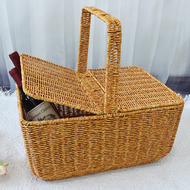 Handcrafted Natural Wicker Picnic Basket Stornfield