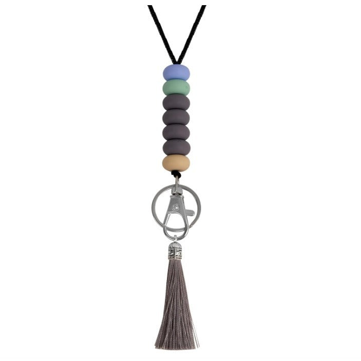 Colorful Beaded Keychain Lanyard with Tassel Stornfield