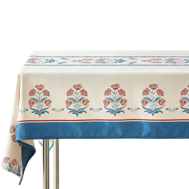 Rectangular oilcloth tablecloth with paisley pattern
