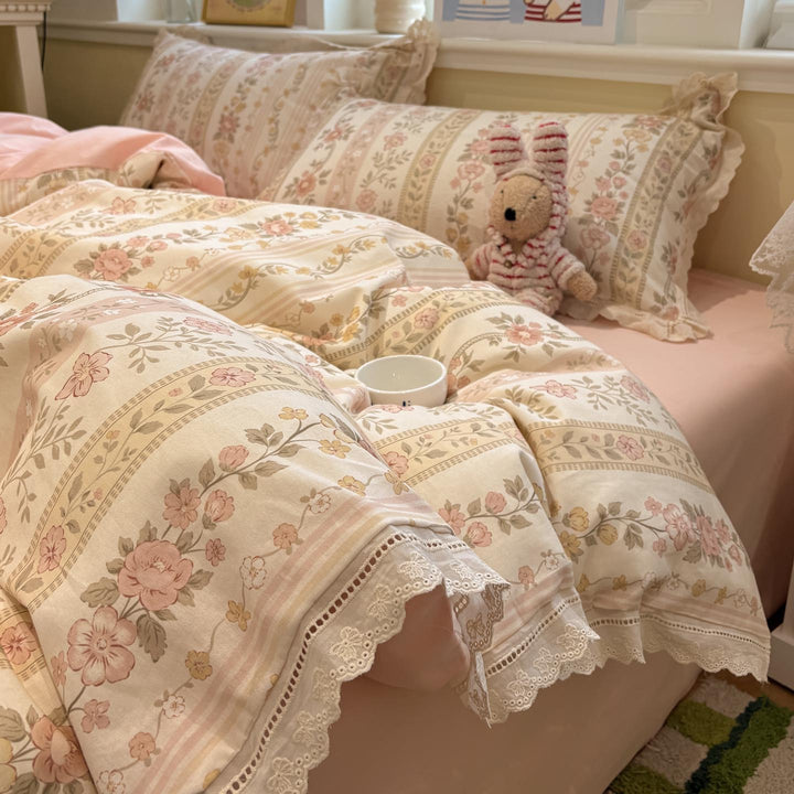 Floral Print Cotton Bedspread