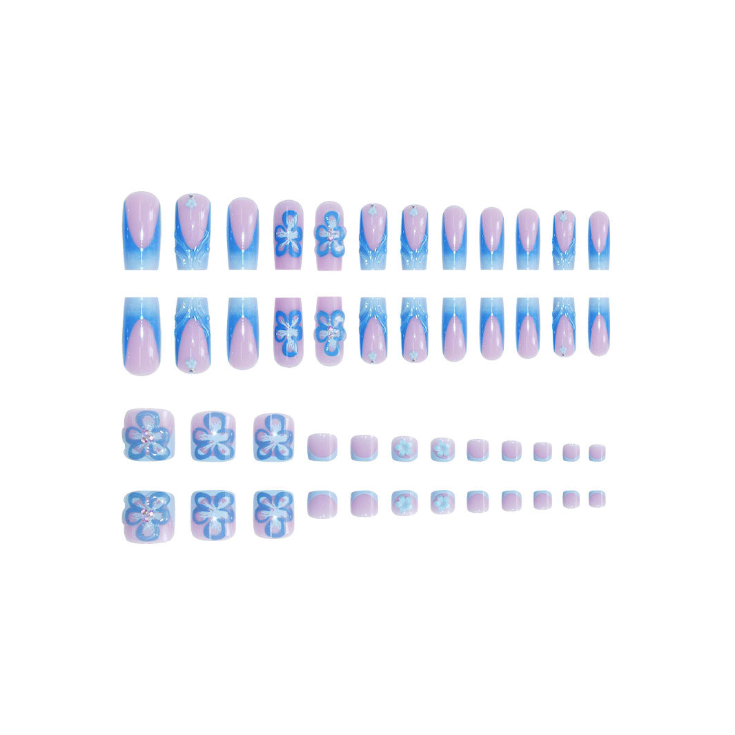 Decorative Floral Acrylic Nail Extensions Stornfield