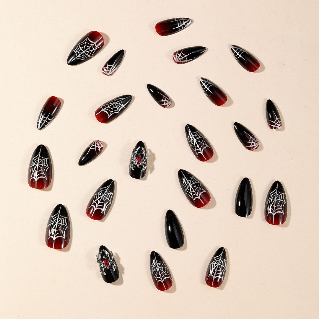Gothic Spider Web Nail Art Extensions Stornfield