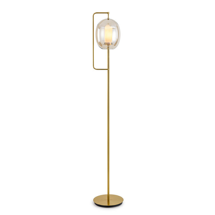 Modern Glass Lantern Floor Lamp