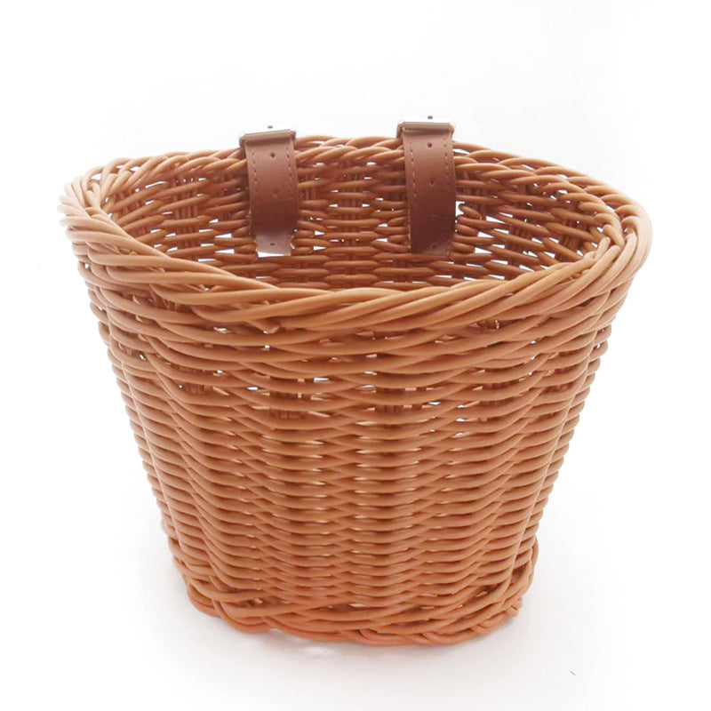 Decorative Woven Storage Basket with Leather Handles Stornfield