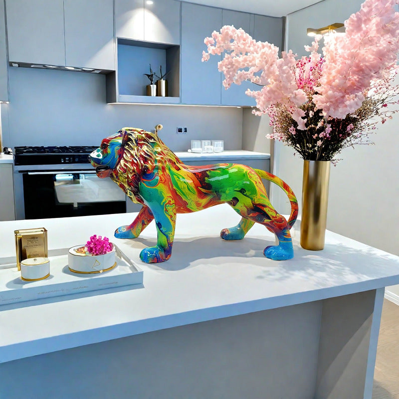 Artistically designed lion figure Stornfield