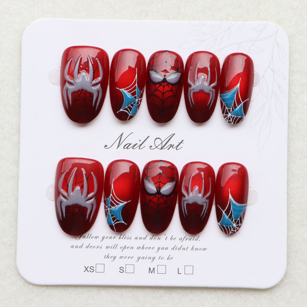 Thematic Spider-Man Inspired Press-On Nail Art Set Stornfield