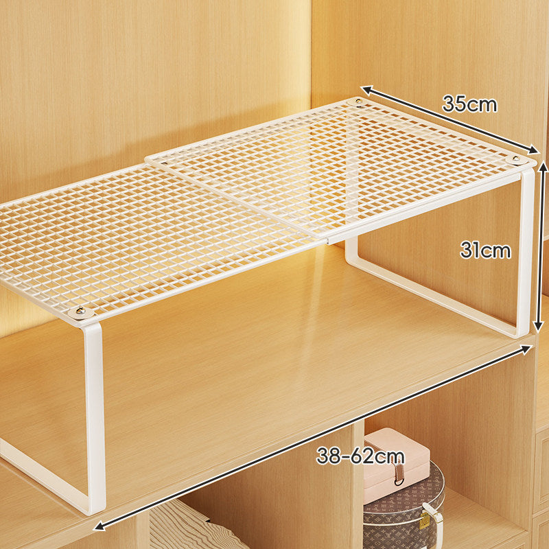 Adjustable Expandable Mesh Closet Shelf Riser with Sturdy U-Leg Support