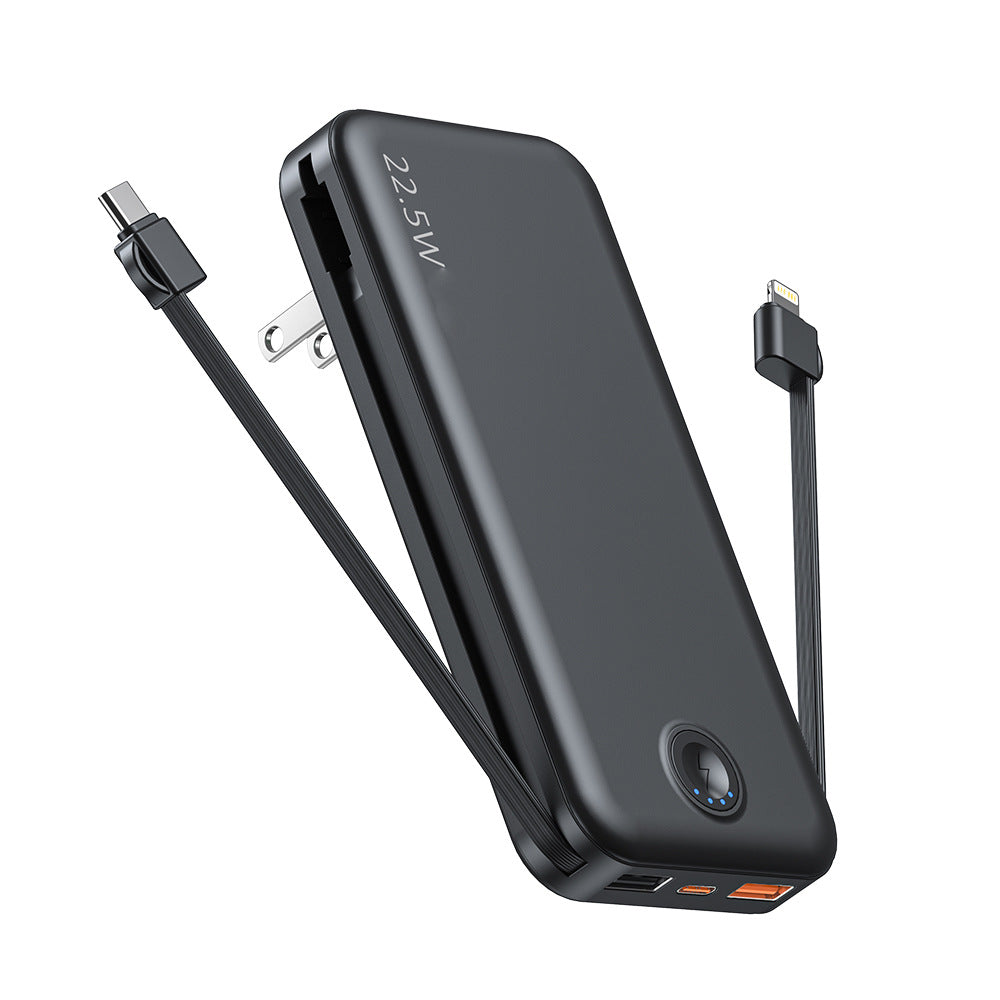 Power bank with integrated wall plug and fast charging Type-C function Stornfield
