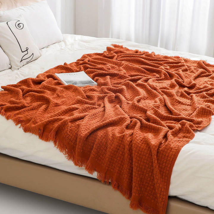 Women's soft and stylish fringed fleece blanket Stornfield