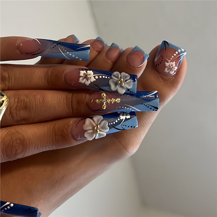 Decorative Floral Press-On Nail Art Extensions Stornfield 1787913951