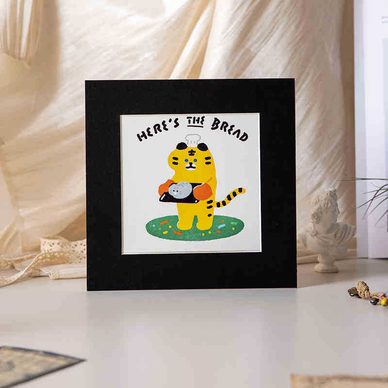 Artistic Cat Illustration Picture Frame for Home