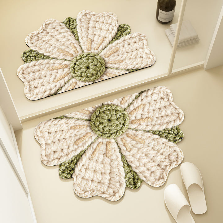 Bear-Shaped Plush Bath Mat for Bathroom