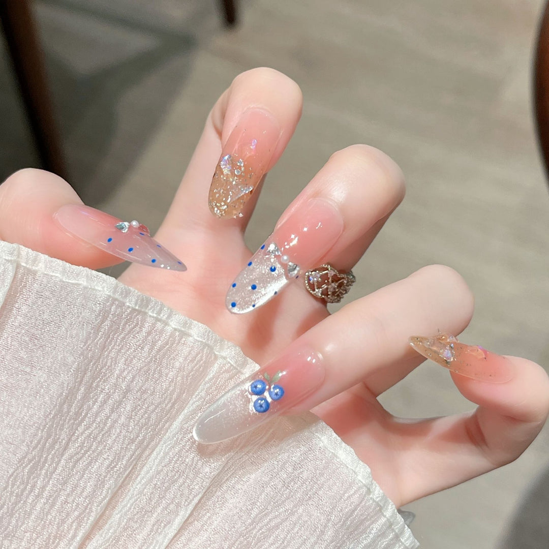 Glamorous Crystal-Studded Stiletto Press-On Nails Stornfield