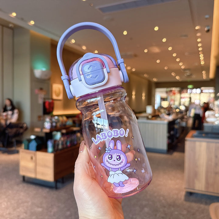 Women's Funny Plastic Drinking Bottle with Integrated Straw Function Stornfield