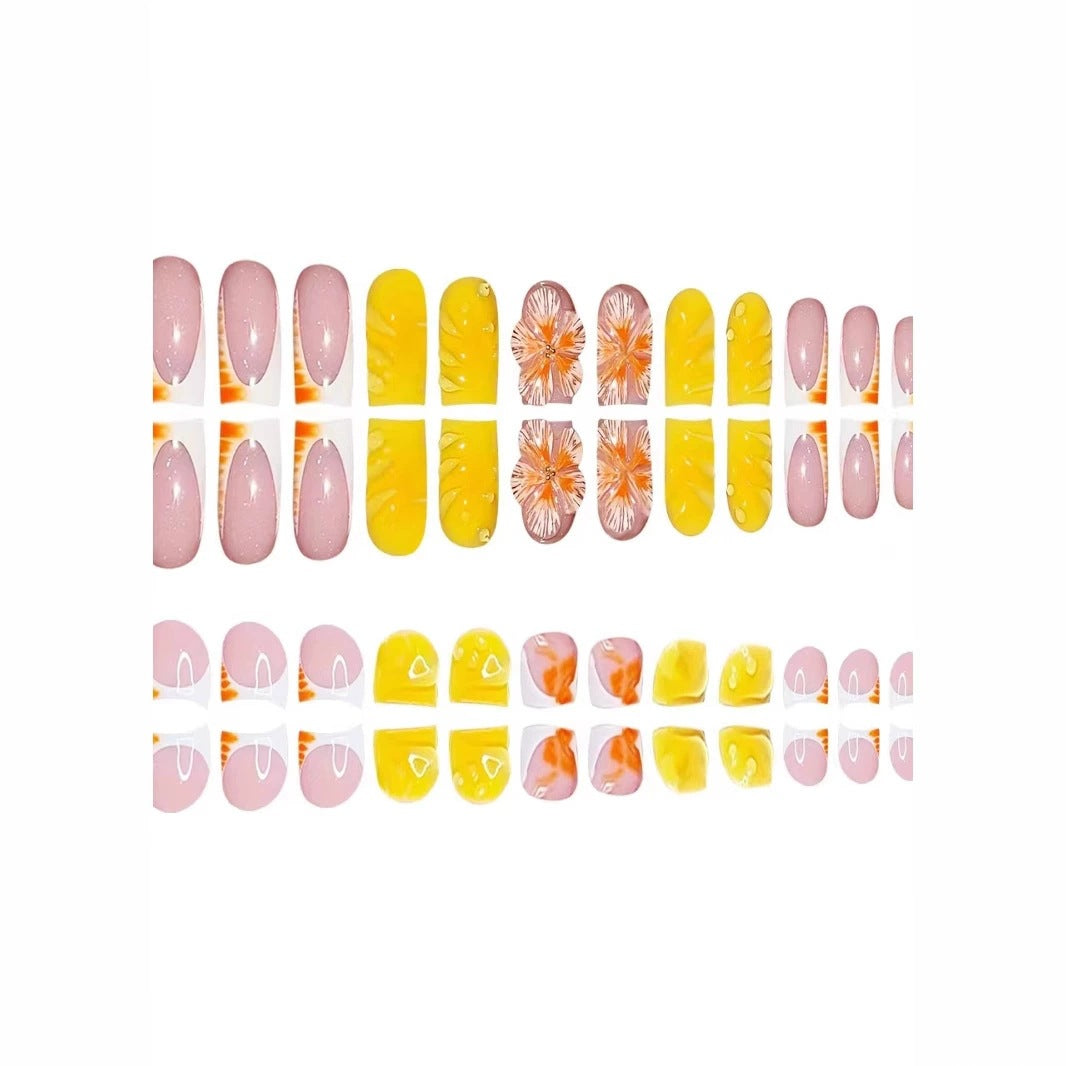 Decorative Floral Print Press-On Nails Stornfield