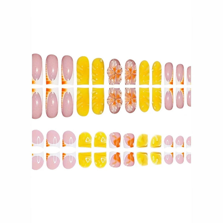 Decorative Floral Print Press-On Nails Stornfield