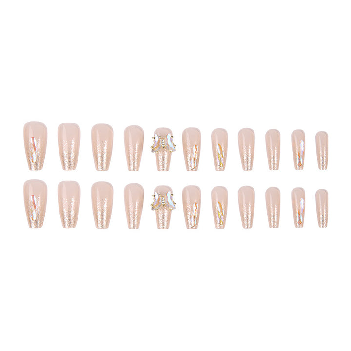 Art nail set with sparkling 3D butterfly decorations Stornfield