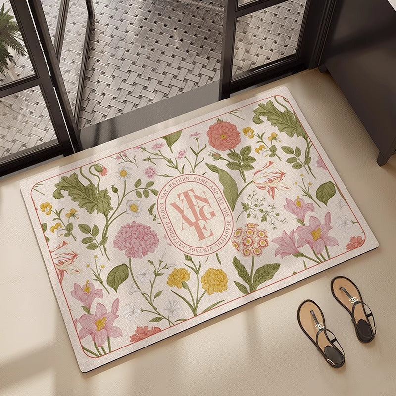 Floral Embroidered Bath Mat Stornfield