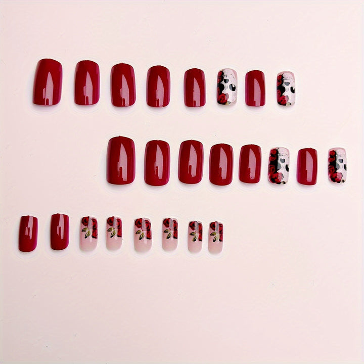 Artificial nails with skull and rose design Stornfield