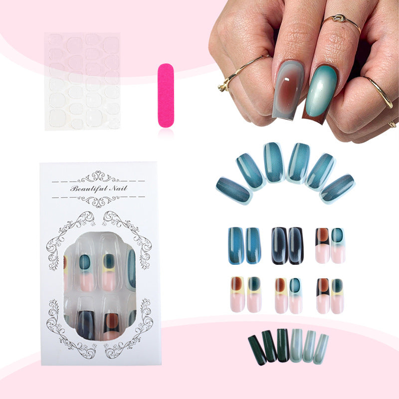 Acrylic nail set with stylish gradient color effects Stornfield