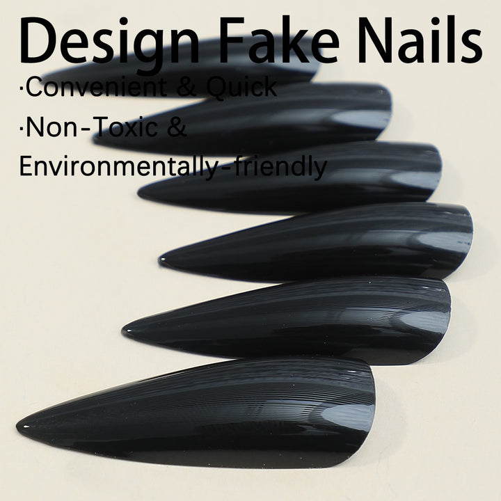 Artificial Nail Set with pointed and shiny nails Stornfield