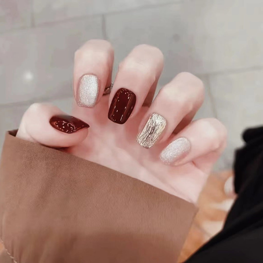 Glamorous Multi-Finish Press-On Nails Stornfield