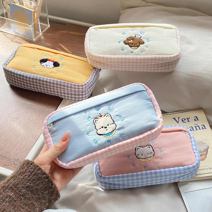 Handmade cosmetic bag with playful cat design Stornfield