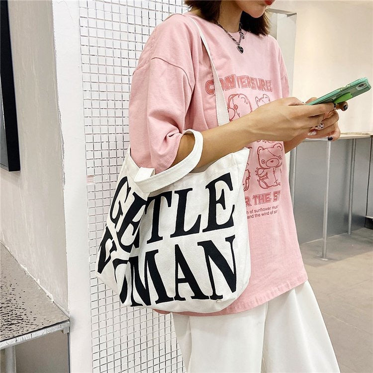 Fashionable cotton bag with striking lettering Stornfield