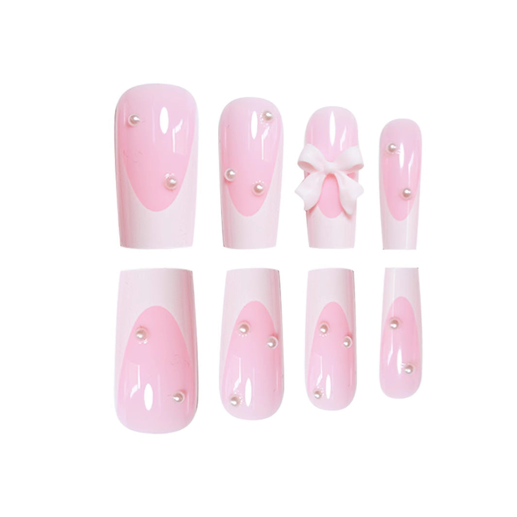 Decorative Press-On Nail Art with Bow Details Stornfield