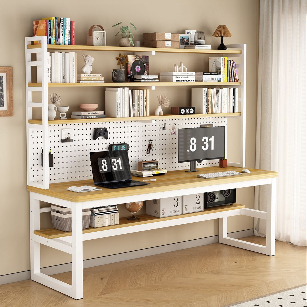 Multifunctional workspace with shelf Stornfield