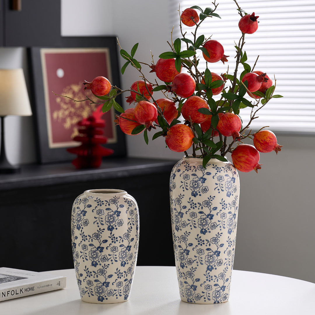 Decorative ceramic vase with floral pattern Stornfield