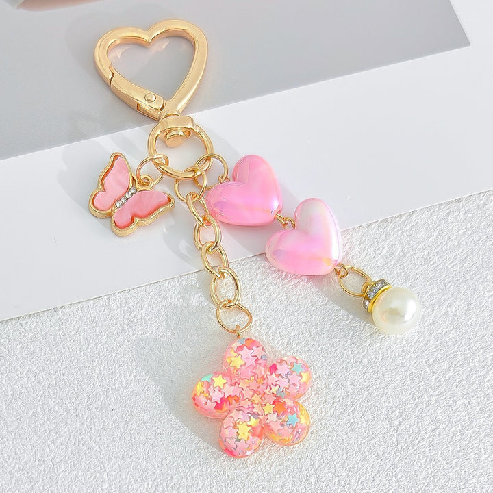 Playful keychain with hearts and flower motif Stornfield
