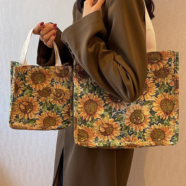 Floral Patterned Cotton Tote Bag