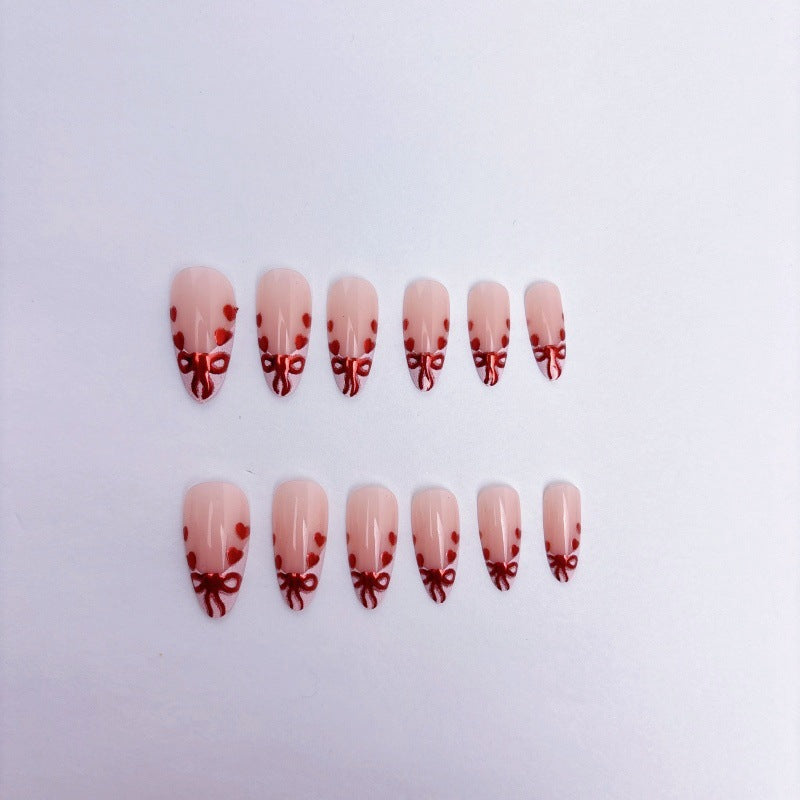 Premium Artificial Nails Set with Decorative Bows Stornfield