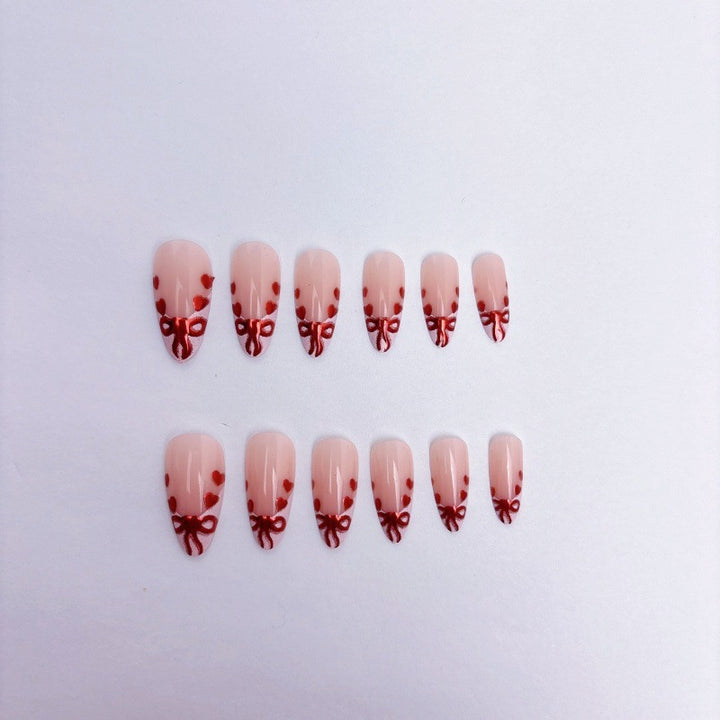 Premium Artificial Nails Set with Decorative Bows Stornfield