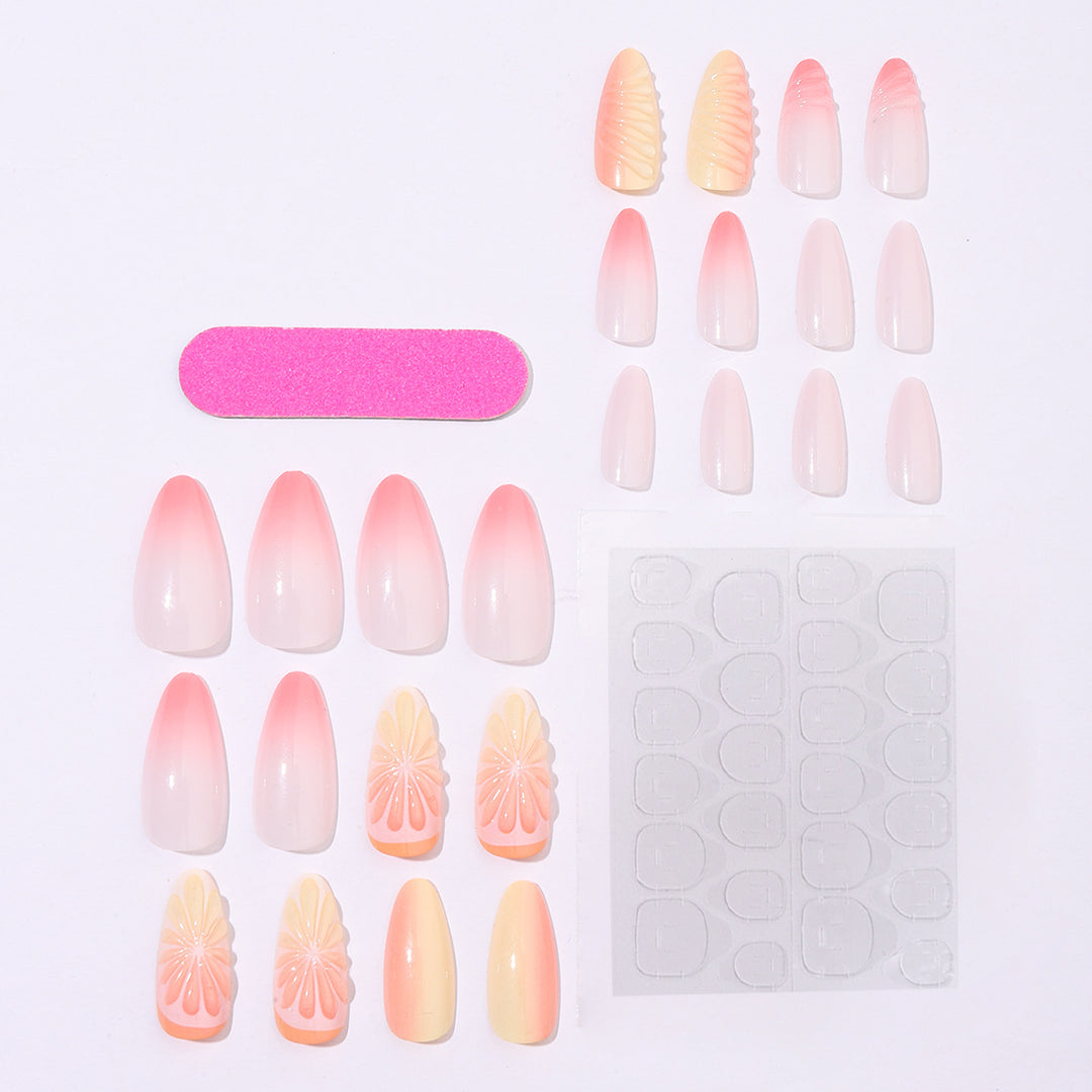 Creative nail set with subtle ombre effects and elegant decorative elements Stornfield