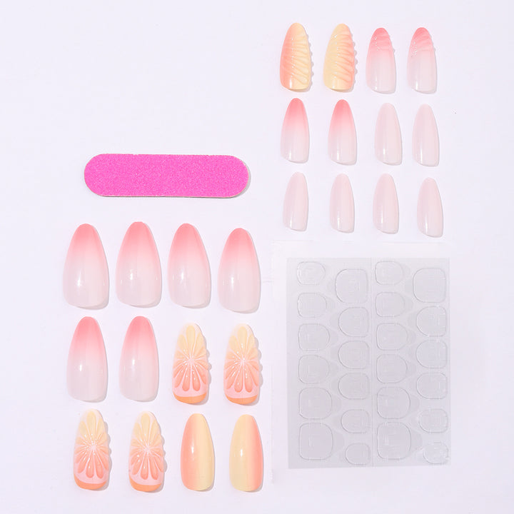Creative nail set with subtle ombre effects and elegant decorative elements Stornfield
