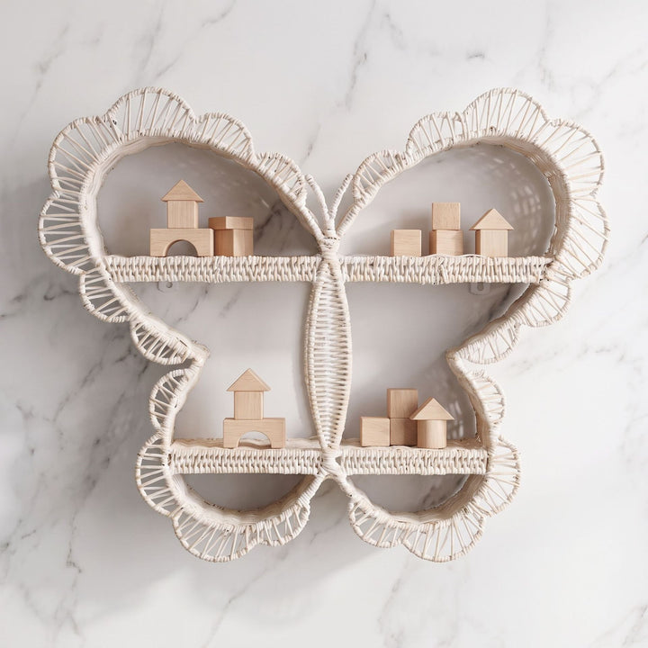 Playful wall shelf in butterfly design Stornfield