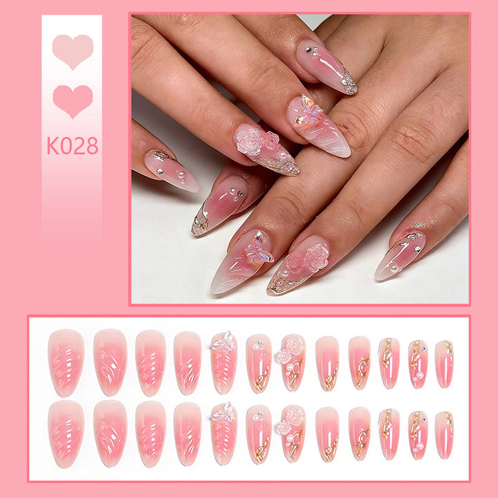 Artful Nail Tips with Romantic Floral Design Stornfield