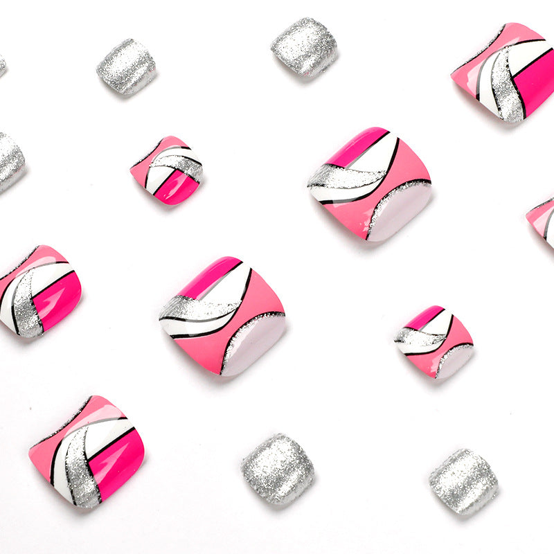 Artful toenail art with colorful geometric designs Stornfield