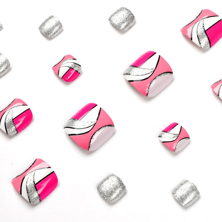 Artful toenail art with colorful geometric designs Stornfield