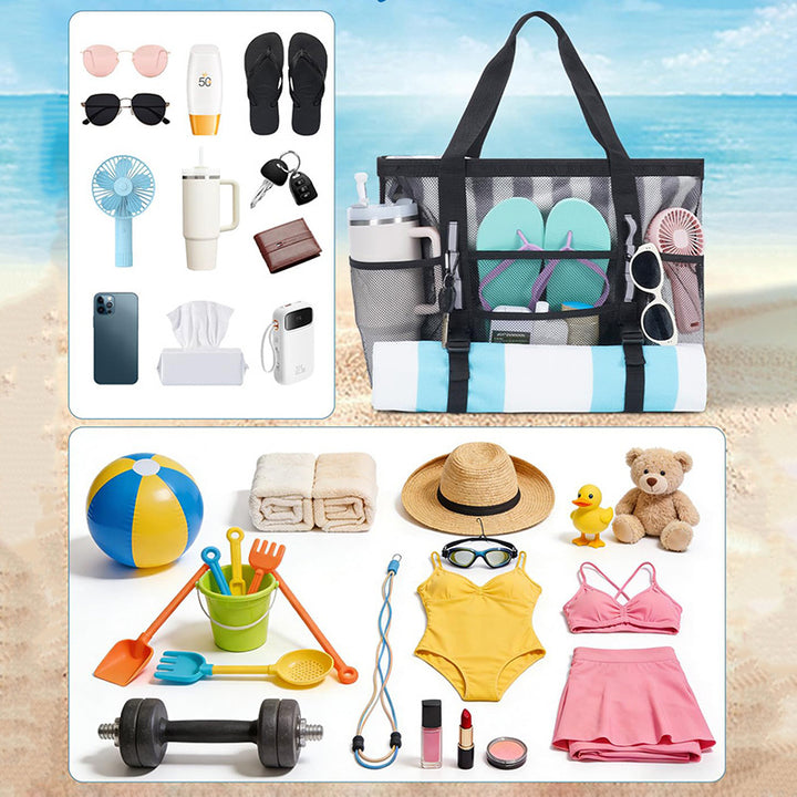 Multifunctional beach bag with mesh design Stornfield