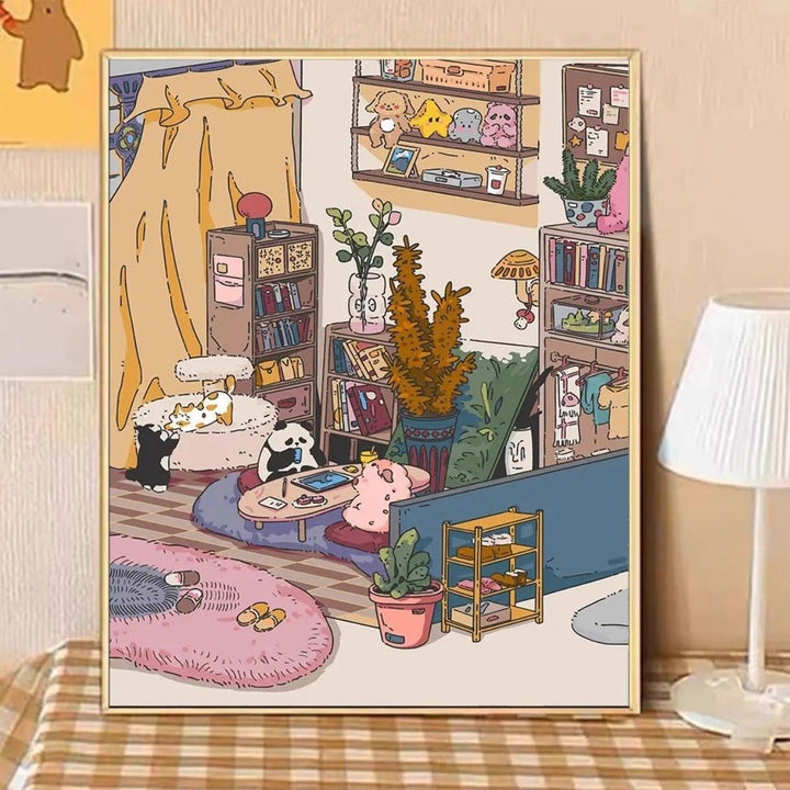 Cozy Home Illustration Canvas Art Stornfield